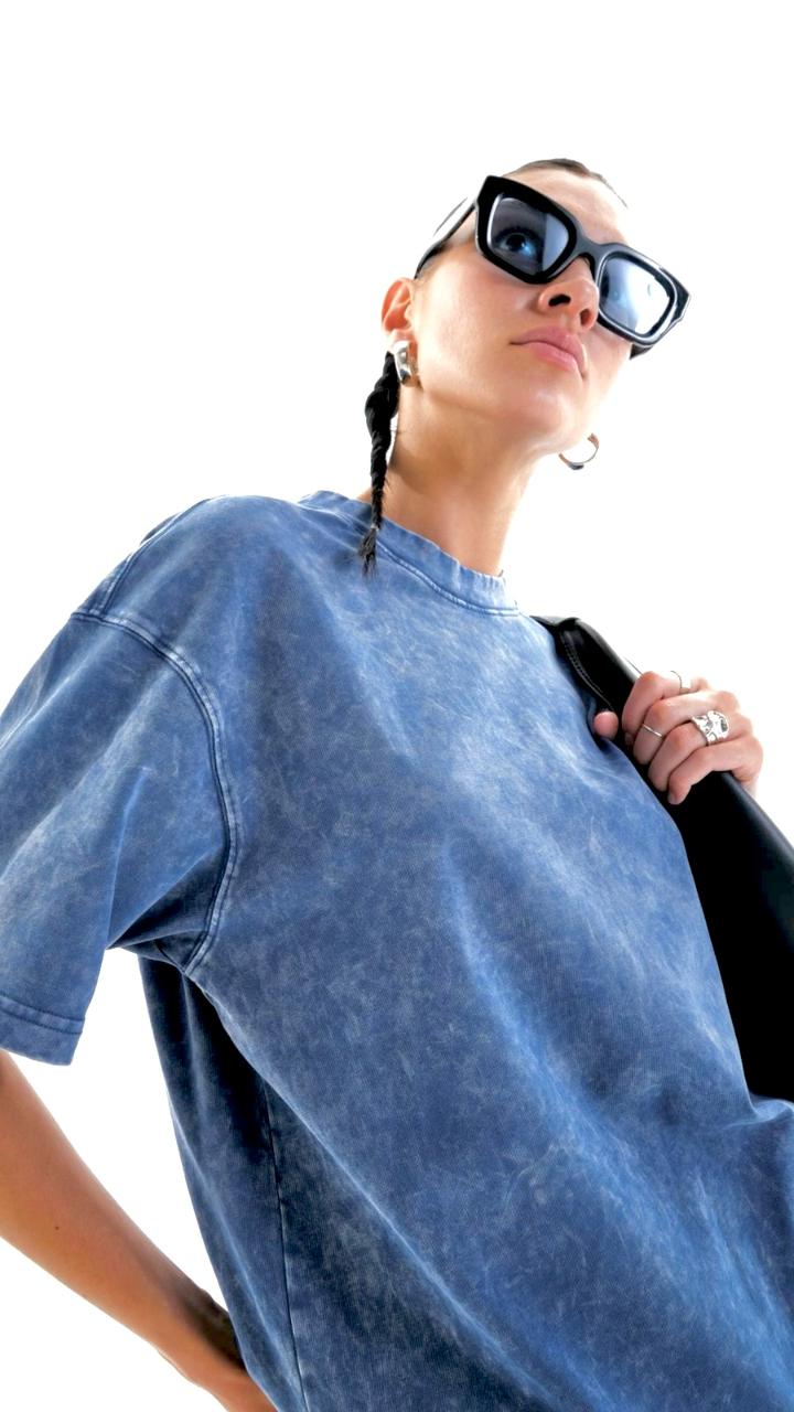 ACID WASH DROP SHOULDER T-SHIRT
